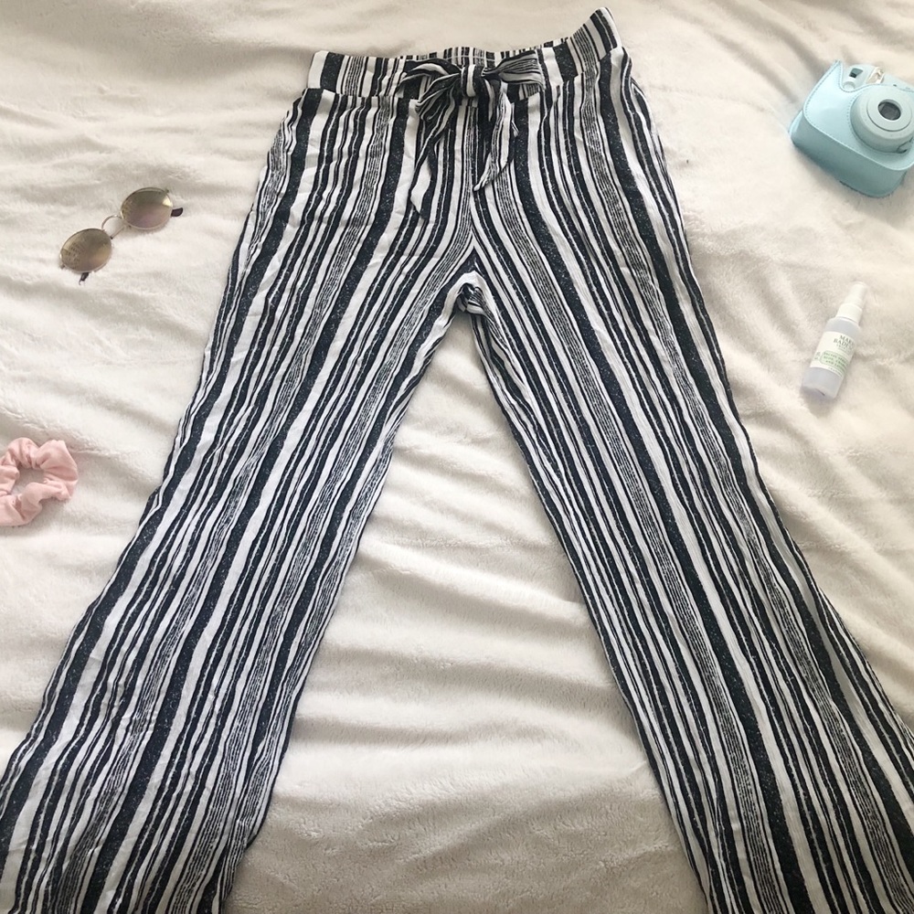 striped flowy pants